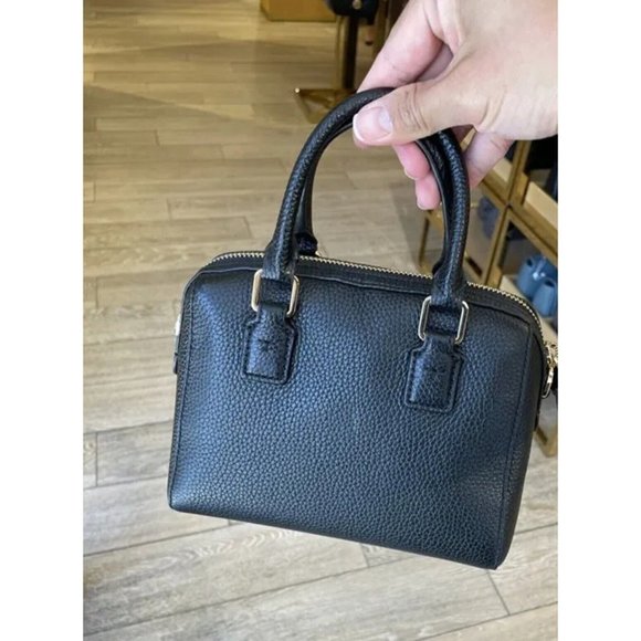 Tory Burch Thea Womens Pink Pebbled Leather Mini Web Satchel Handbag 87899 NWT - Picture 5 of 7